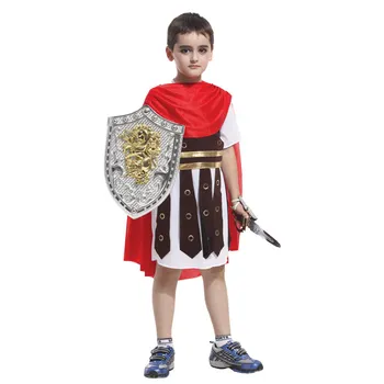 Niños Niño Romano Guerrero Disfraz de Espartano Gladiador Soldado Disfraces para Niños Carnaval Purim Halloween Cosplay