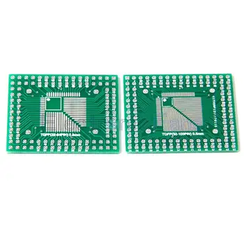 2Pcs QFP/TQFP/LQFP/FQFP 32/44/64/80/100 A DIP Adaptador de Placa de circuito Convertidor de