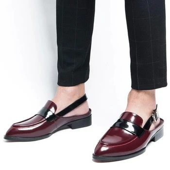 Nuevos Negocios Casual Hombres Zapatos de Hebilla de la Correa del Dedo del pie Redondo Sandalias Zapatos para hombre Talla 38-46