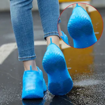 Botas de lluvia antideslizante Impermeable Tapa de la Zapata de Silicona Zapatos Protectores de Calzado Protector de Botas al aire libre para los Días de Lluvia Unisex Chanclos