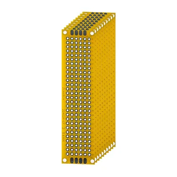 10PCS del Tablero del PWB Amarilla de Doble cara de la Junta 2*8CM de BRICOLAJE PCB Universal de las Placas de Circuito