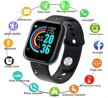Reloj inteligente Y68 Bluetooth Fitness Tracker Reloj de los Deportes del Monitor de Frecuencia Cardiaca Presión Arterial Inteligente de Pulsera para Android