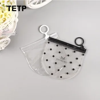 TETP 50Pcs Pequeña Transparente de la Joyería Bolsas Con el Anillo de tiro Aretes Collar Tocado de Almacenamiento Embalaje Portátil Hermético