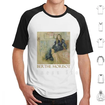 Chica Joven Con Greyhound Por Berthe Morisot Camiseta De Gran Tamaño 100% Algodón Artista Famoso Pintor Calidad Fine Art De Arte Moderno