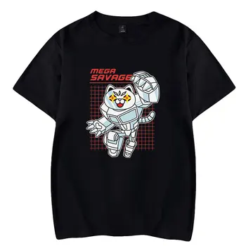 PopularMMOs Mega Salvaje Camiseta con cuello redondo de Manga Corta de las Mujeres de los Hombres T-shirt Harajuku Streetwear 2022 Estilo Casual Unisex Ropa