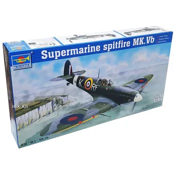 El trompetista 02403 Escala 1:24 de Supermarine Spitfire MK Vb Avión de Combate Avión Militar de la Asamblea de Plástico Modelo de Juguete de Construcción Kit