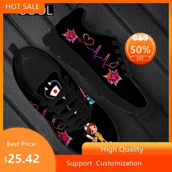 HYCOOL Venta Caliente de las Mujeres de Deporte Zapatillas de deporte Lindo de la Enfermera Médico de Impresión Señora Exterior Transpirable Zapatillas Casual Zapatillas Mujer