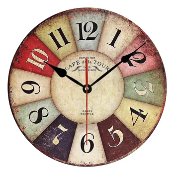 Española de Nordic creativo antiguo reloj de madera de la densidad de la junta de salón de madera reloj de pared reloj de cuarzo reloj de pared reloj