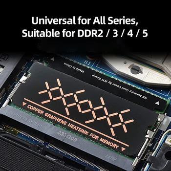2pcs Enfriador de Lámina de Cobre Diseño de la Disipación de Calor de la Almohadilla de Antioxidantes Recubrimiento Grafeno para PC DDR5 DDR4 Módulo de Memoria DDR3