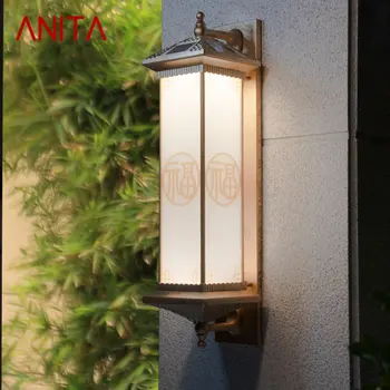 ANITA Solar al aire libre de la Lámpara de Pared de la Creatividad de Bronce de la Lámpara de las Luces LED de la prenda Impermeable IP65 para el Hogar Villa Balcón Patio