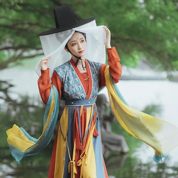 Nueva Hanfu Vestido Para las Mujeres Adultas Trajes Tradicionales Chinos de la Dinastía Tang Dun Huang cuento de Ropa de Danza Folclórica de la Ropa DQL6786