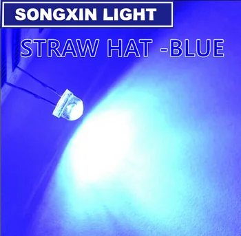 20pcs Sombrero de Paja 5mm LED Diodo de Agua Azul Claro de 5 mm de Alto Brillo Transparente de Diodo Emisor de Luz LED de la Lámpara de 3V