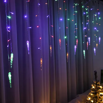 2023 luces Led cadena de luces cortinas de luces de Navidad luces de hadas de la boda decoración de luces de navidad al aire libre jardín de hadas