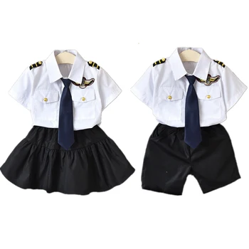 Día de los niños 2022 Noticias Piloto de la Fuerza Aérea Traje de Estilo Japonés Uniforme de la Escuela coreana de Kindergarten Marinero de la Camisa de Niña Niño Niños