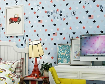 beibehang hudas belleza papel de parede de papel pintado para la habitación de los niños del estilo Británico de los niños no tejido de estrellas verdes fondo de pantalla