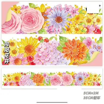 2021 NUEVO Verano Brillante Colorido de la Flor de Washi Tape Decorativos Pegatinas Diario de Papelería