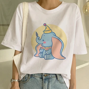 Harajuku Estética Superior Unisex Camiseta Nave de Disney Dumbo el Elefante Impresión de Gráficos de T-shirt Camiseta de las Mujeres de Nueva Moda de Verano de la Camiseta de la