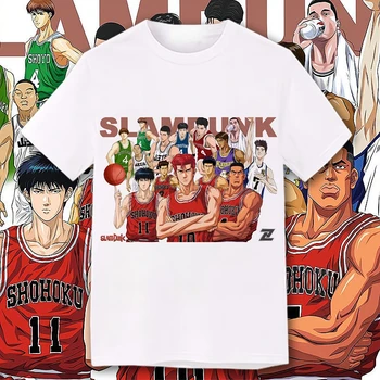 Japón Anime Kaede Rukawa en el área sakuragi Hanamichi Camisetas de SLAM DUNK Unisex Camiseta Vintage de Manga Parejas T-Shirt Tops de Ropa