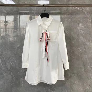 De la moda de Corea las Mujeres de la Marca de Lujo de Camisetas Originales de la pajarita de Diseño de gama Alta de las Mujeres Blusa de Alta Calidad de las Señoras Famoso Casual Tops