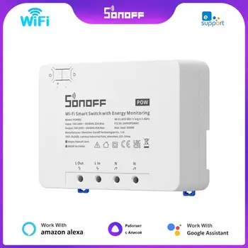 SONOFF POW R3 25A Medición de la Energía WiFi Smart Switch de Protección de Sobrecarga de Ahorro de Energía de la Pista En EWeLink de Control de Voz a Través de Alexa