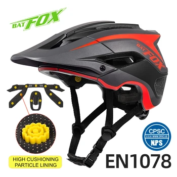 BATFOX 2023 Nuevo casco de bicicleta mtb de los hombres de casco rojo a prueba de golpes y Carreras de Bicicleta de Montaña Casco de Seguridad capacete de ciclismo