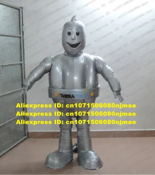 Gris plata Robot Autómata Traje de la Mascota Adulta del Personaje de dibujos animados Traje Interna Aniversario de la Campaña de Publicidad zz7707
