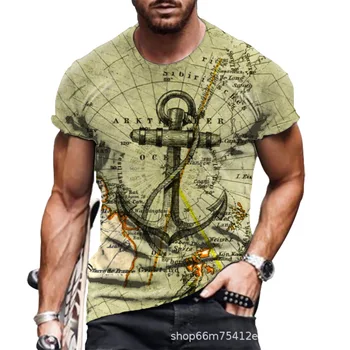 2023 Personalizada en 3D de la Impresión Digital de los Hombres T-Shirts O-cuello Salvaje de la Moda de Moda Camiseta de gran tamaño Calle Casual Camiseta Para los Hombres