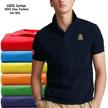 100% Algodón de Calidad Superior Verano con Nuevo Diseño para Hombres Camisas de Polo Casual de Manga Corta Camisas de los Hombres de la Camisa de Ropa de Moda Tops XS-5XL
