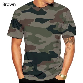 La moda Militar de Camisetas Para los Hombres Camuflaje 3D Impreso Super Cool Ejército de Ropa Casual Suelto Unisex Tops de Manga Corta Camiseta