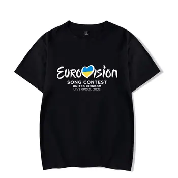 De la CANCIÓN de EUROVISIÓN Camiseta de la Moda de Manga Corta Casual Tops Camisetas Harajuku Pullover Letra Impresa Tees