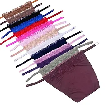 14 Color Señora de Encaje Sexy Clip-en los Simulacros de la Camisola Bra Insertar el Panel de la Modestia de Superposición