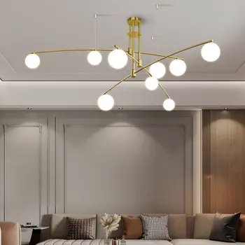 LED moderna lámpara de Araña de bastones de Luz Simple de Lujo de Oro/Negro Magic Bean Colgante de la Lámpara Para el Adecuado Sala de estar Comedor Lámparas