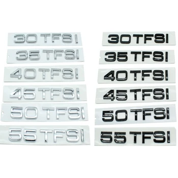 Coche 3D ABS 30 35 40 45 50 55 TFSI Letras del Logotipo Emblema de la Insignia Pegatinas de la etiqueta Engomada Para Audi A3 A4 A5 A6 A7 A8 Q2 Q3 Q5 Q7 Q8 Quattro