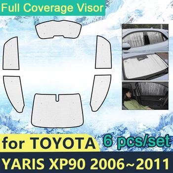 Cubierta completa Sombrillas Para Toyota Yaris XP90 2006~2011 Coche de Sol de Protección del Parabrisas del Lado de la Ventana Visor de Shaby Accesorios de 2010