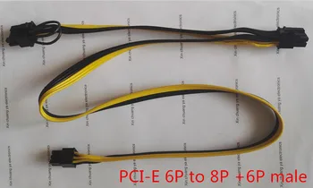 PCI-E o PCIE, PCI Express 6P macho a 6+2P 8 pines + 6Pin macho de la Tarjeta Gráfica BTC BRICOLAJE Poder extender Cable minero la minería de alambre 18AWG 20+60 cm