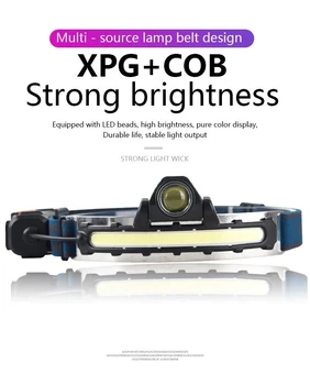nueva XPG+COB Inducción de los Faros de Tipo C, Recargable al aire libre de Zoom del Reflector del LED de los Faros lámpara de la Fuente de la Pesca de Luz de Trabajo