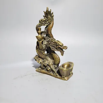 Piezas de bronce de cobre Puro Zhaocailong Antigua de cobre dragon phoenix metal de la decoración del escritorio de la oficina ala porche
