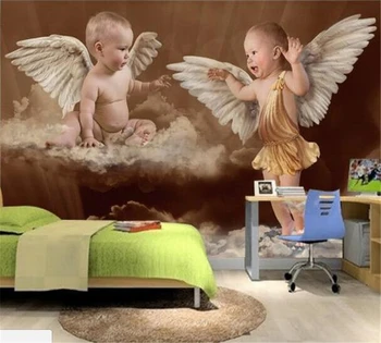 beibehang fondo de pantalla Personalizado para la pintura de la pared de la moda de ángel bebé habitación de los niños de fondo de la pared de Papel de Pared 3D de papel de parede