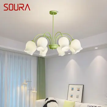 SOURA Iluminación Moderna lámpara de Araña de Luminarias LED Loft de Diseño Retro de la Cuerda Creativo Colgante de la Lámpara para el Hogar Dormitorio