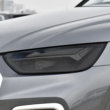 2 Pcs Para el Q5 Audi SQ5 Quattro estiramiento facial 2021 Faro de Coche Matiz Ahumado Negro de la Película Protectora Transparente de TPU de la etiqueta Engomada de Accesorios
