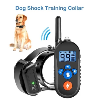 Collar de perro de adiestramiento con control Remoto Perro de Choque Automático Anti-Corteza Collar w/3 Modos Impermeable para Pequeñas Medianas Grandes Perros