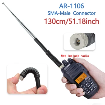 ABBREE SMA-Macho VHF 136-174MHz 23 cm/130 cm de Antena Retráctil para Baofeng TYT TH-UV8000D MD-380 Wouxun KG-UV8D Radio Portátil