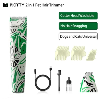 NOTTY 2 En 1 Eléctrico Mascota Trimmer USB Recargable Perro Gato Pie de la Cadera Oído Máquina de Afeitar de Pelo de los Clippers de la preparación del animal doméstico de Cuidado de Herramientas