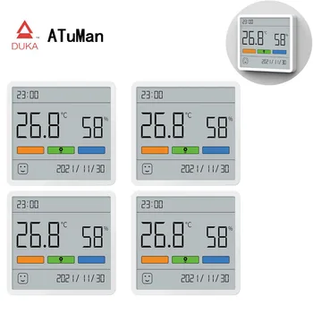 DUKA Atuman 3.67 pulgadas Digital de Temperatura Sensor de Humedad del Reloj TH1 Pantalla LCD de Interior de la Casa Habitación del Bebé Termómetro Higrómetro