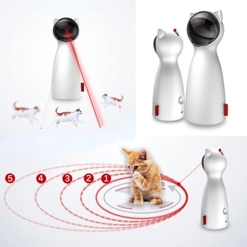 Automático Gato Juguetes Interactivos Smart Burlas Mascota Láser LED Divertido Modo manual Electrónico Gatito Ejercicio de Entrenamiento del Gato de Juguete