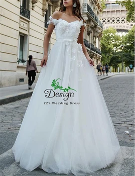 Tul blanco con Flores 3D de novia de Escote Ilusión de la Princesa Vestido de Bola Tribunal Tren Vestido de Novia Más Tamaño Vestido Casamento