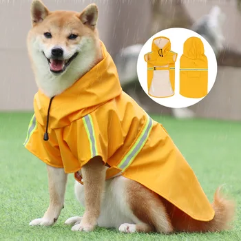 Mascota Perro poncho Impermeable Reflectante Pequeños Perros Grandes Abrigo de la Lluvia Impermeable Chaqueta de S-5XL de la Moda al aire libre Respirable Cachorro Ropa