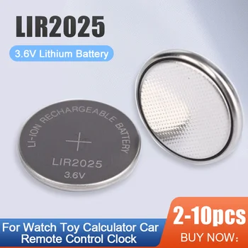 Batería recargable LIR2025 Reemplaza LIR 2025 CR2025 ML2025 de Litio de 3,6 V de la Batería Para Ver la llave del Coche de Control Remoto el Botón de la Célula