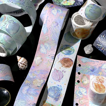 INS Diario de Mariposa Planeta Burbujas de Decoración de Washi Tape de BRICOLAJE Lindo Scrapbooking Collage Estética Cintas adhesivas de Papelería