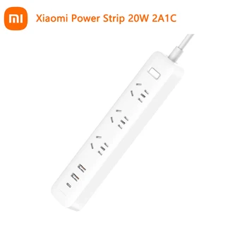 Xiaomi Mijia MI Enchufe de CC 3.0 20W de Carga Rápida de Alimentación de la Tira de 3 Tomas de corriente 2 USB-1 Tipo-C Enchufe Estándar de Interfaz de cables de Extensión de 1,8 m